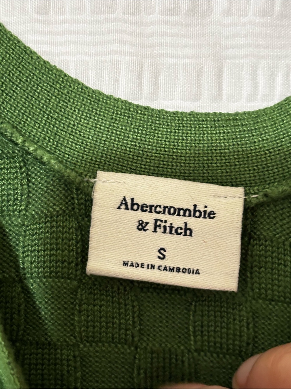Abercrombie & Fitch Basketweave Knit Tank Green Sz Small - Picture 2 of 6